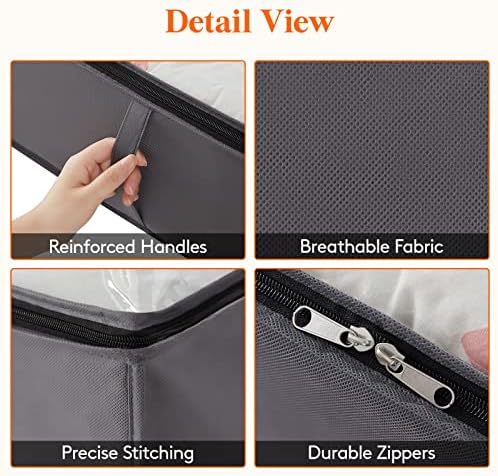 Lifewit 95L 3 Pack Under Bed Storage Containers, Large Capacity Blanket Storage Bags with Reinforced Handle, Organization and Storage for Comforters, Sheets, Clothes, Bedroom, College Dorm, Grey - Image 4