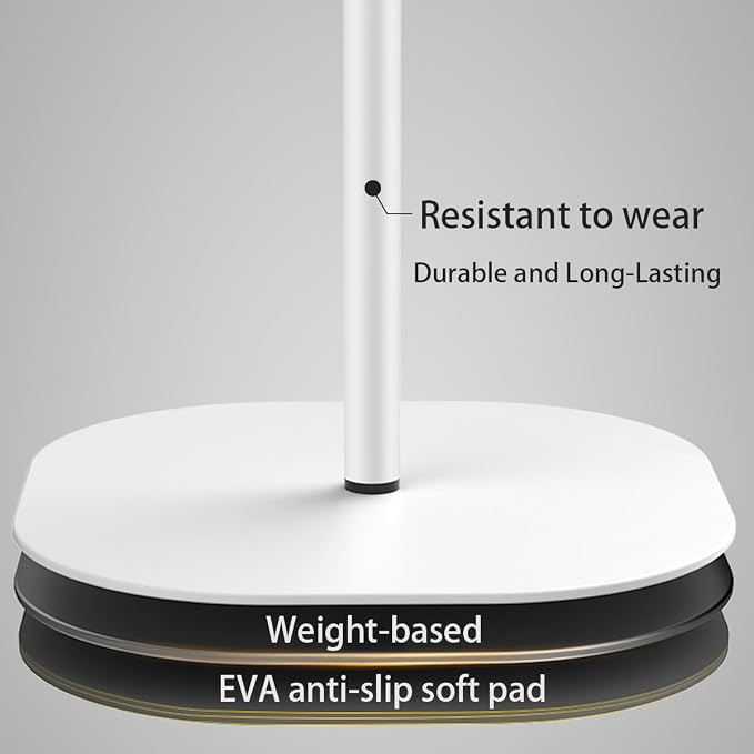 Small Laptop Standing Desk, 18“H - 46”H Adjustable Height Pedestal Side Table with Wooden Top, Portable Tall End Table, Stand-Up Desk for Bedside, Couch, Sofa, Living Room, Bedroom, Home Office, White - Image 5