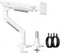 monTEK USB Monitor Arm for 17-57" Ultrawide, 59.4 lbs, White | USB-A/C ports, pneumatic lift, quick-release VESA 75/100 plate, clamp/grommet bases and cable management by monTEK