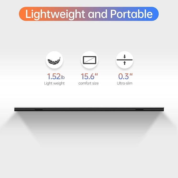 ForHelp 15.6inch Portable Monitor,1080P USB-C HDMI Second External Monitor for Laptop,PC,Mac Phone,PS,Xbox,Swich,IPS Ultra-Thin Zero Frame Gaming Display/Premium Smart Cover | 15.6" FHD IPS ultra-slim zero-frame, USB-C/HDMI, smart cover, for PC/Mac/Pho... - Image 4