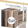 Upgrade 9 Layers Pants Hanger Space Saving Non-Slip Closet Organizer 2 Pack | Metal Space Saving Hangers Multi-Layer Multifunctional Rack Closet Organizers Storage for Skirts Jeans Trousers(White) by Besslly