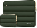 MOSISO Laptop Case 16 inch, 15-15.6 inch Puffy Laptop Sleeve Carrying Case | Compatible with MacBook Pro 16, HP Dell ASUS Acer Toshiba Lenovo, Polyester Horizontal Bag with Small Case, Army Green by MOSISO