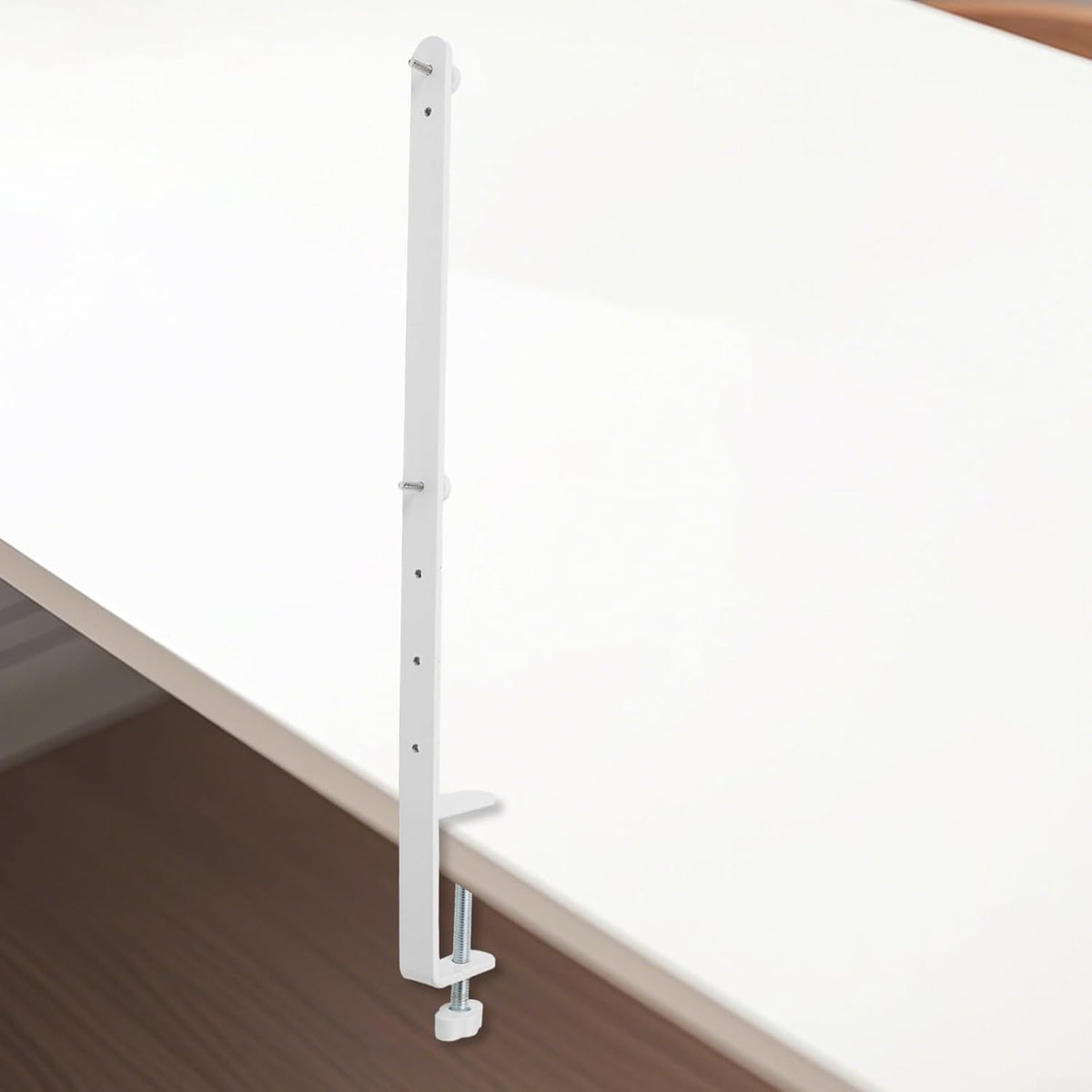 2 Pack Extended Desk Clamp for Pegboard, Nailless Metal Desktop Fixing Bracket with 41.5cm Height, Adjustable Office Gaming Accessory for 1-5.5cm Thick Desks, White - Image 6