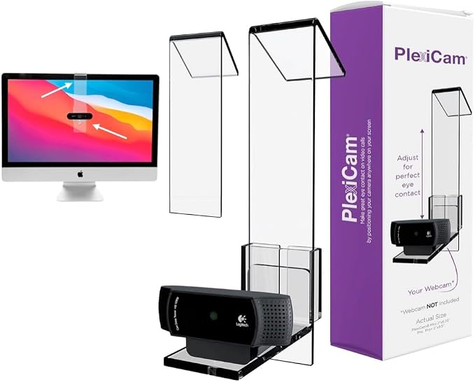 Pro V2 | Center Screen/Middle Screen Webcam Mount | Position Any Webcam (Not Included) Anywhere/Any Screen (Laptops-32) | Tripod gooseneck teleprompter Alternative for Eye Contact Audience - Image 9