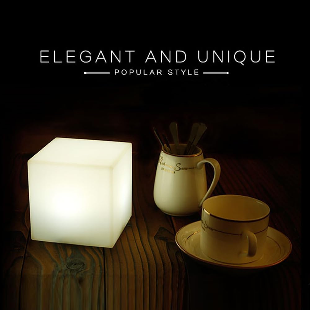 4-inch LED Cube Light, Dimmable Kids Night Light Mood Lamp w/Remote - Image 9