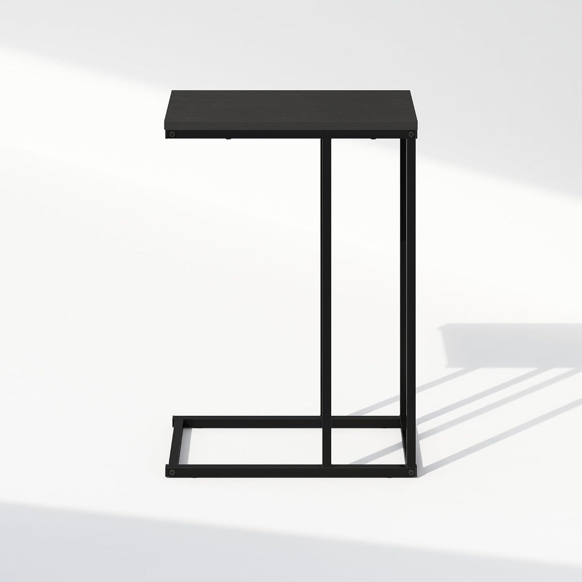 Furinno C-Shaped Metal Frame Side Table, Easy Assembly, Americano - Image 7