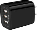 Wall Charger Plug, USB Charger Cube, AILKIN 3.1A 3-Muti Port USB Adapter | Power Plug Charging Station Box Black Base for iPhone 17 16 15 14 13 12 11 Pro Max/SE, Samsung Galaxy Phones Charge Block by AILKIN