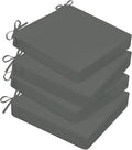 Basic Beyond Outdoor Chair Cushions for Patio Furniture, Waterproof Outdoor Seat Cushions Set of 4 19 x 19, Patio Chair Cushions Set of 4 with Ties and Handle, Dark Grey by BasicBeyond