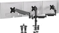 Pholiten Triple Monitor Mount for17-32 inches Screen, 2 Gas Spring Arms | Fully Adjustable Heavy Duty Monitor Arm, Clamp & Grommet Mounting, Holds 22 lbs Each by PholitenMonitorArm