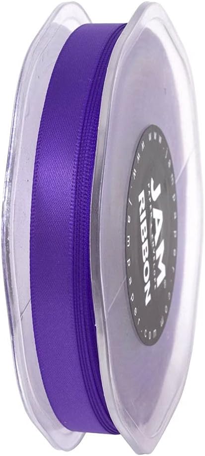 JAM PAPER Double Faced Satin Ribbon - 3/8 Inch Wide x 25 Yards - Purple - Sold Individually - Image 5