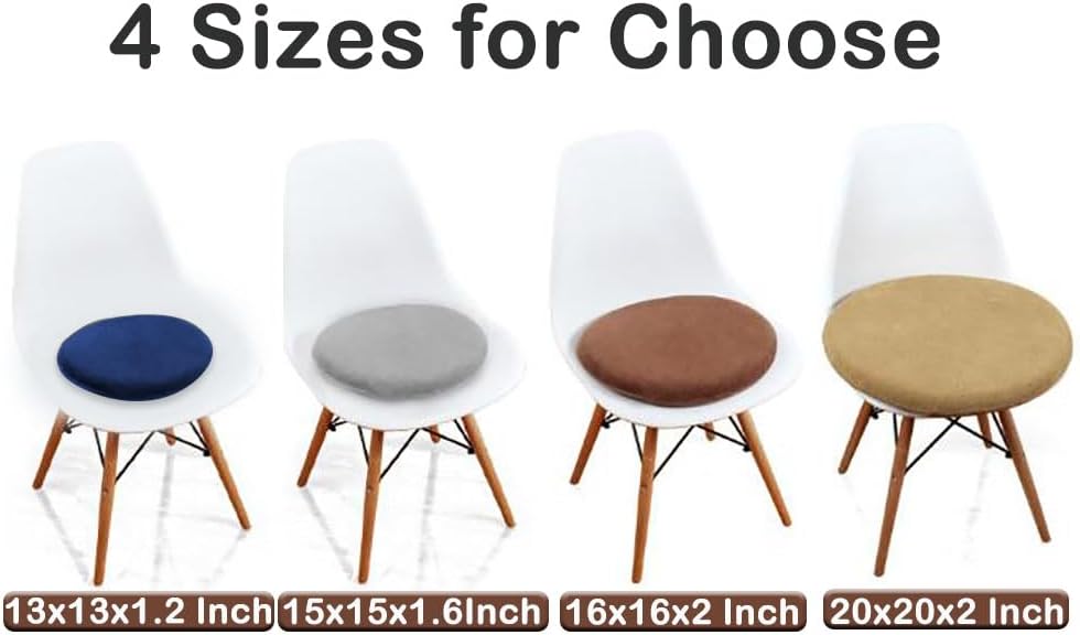 Sigmat Memory Foam Seat Cushion Anti-Slip Soft Round Stool Cushion Chair Pad 20 Inch Camel - Image 6