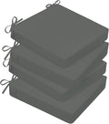 Basic Beyond Outdoor Chair Cushions for Patio Furniture, Waterproof Outdoor Seat Cushions Set of 4 18 x 18, Patio Chair Cushions Set of 4 with Ties and Handle, Dark Grey by BasicBeyond