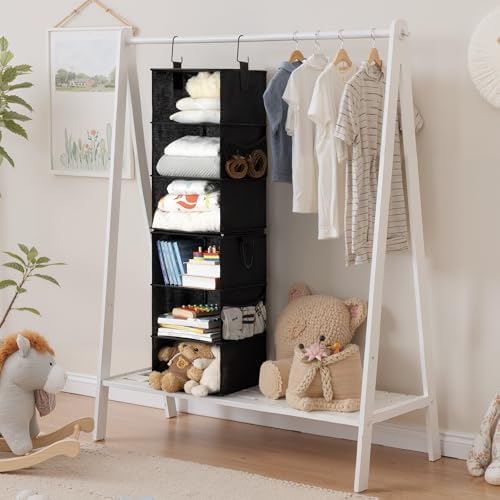 StorageWorks Hanging Closet Organizer, 6-Shelf with 2-in-1 Design, Ivory | Maximize Closet Space with Reinforced Shelves, Small Closet Storage Solution for Bedrooms, Dorms and RVs - Image 2
