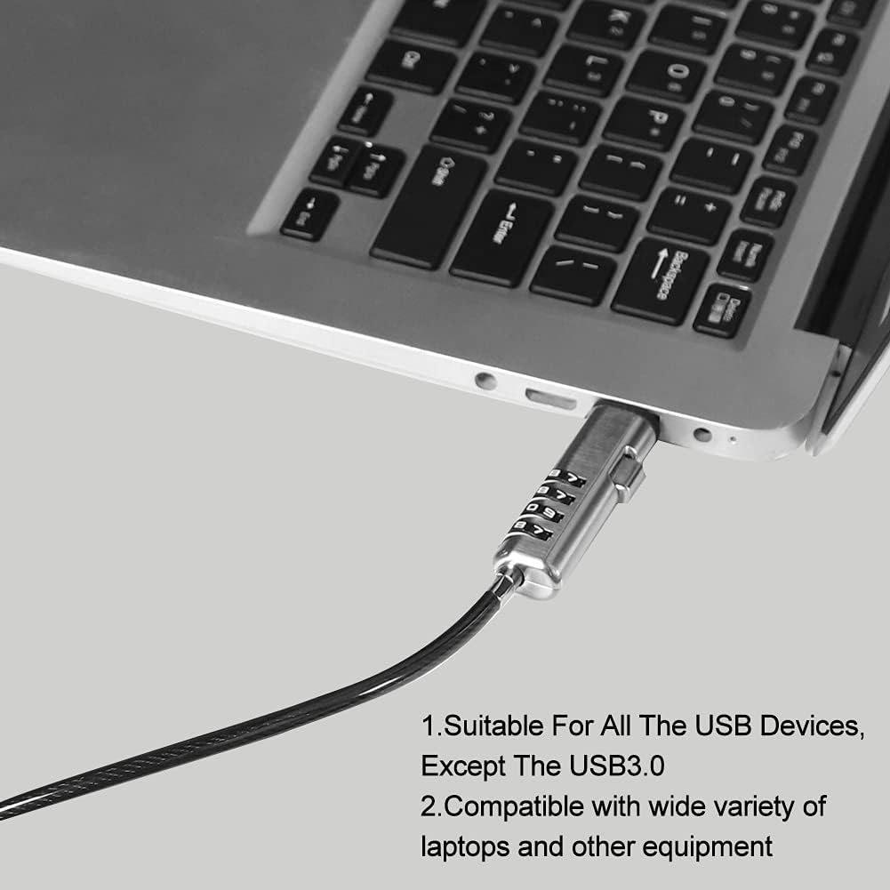 Laptop Cable Locks Combination Cable Lock 4 Digital Password Security Anti Theft Lock for USB Devices Equipment Notebook Computer - Image 2