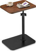C-Shaped Side Table, 360° Swivel Height Adjustable, Lightweight Portable TV Tray Snack End Table for Couch Sofa Bed Small Spaces-Walnut by ZEAPTAC