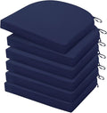 HARBOREST Outdoor Chair Cushions Set of 6, Water Resistant Patio Chair Cushions with Ties, Outdoor Seat Cushions for Patio Furniture, 17"x16"x2", Navy by HARBOREST