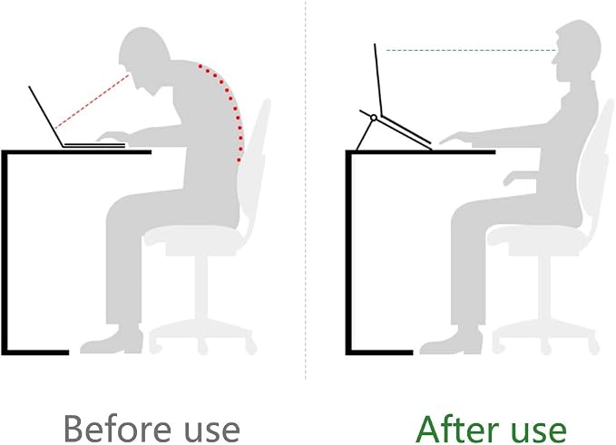 Laptop Stand for Desk Stable Foldable Adjustable Multi-Angle Desktop Holder | Computer Ventilated Lapdesks Riser for Mackbook, Lenovo, Dell, iPad, HP - Within 17' (black) - Image 5