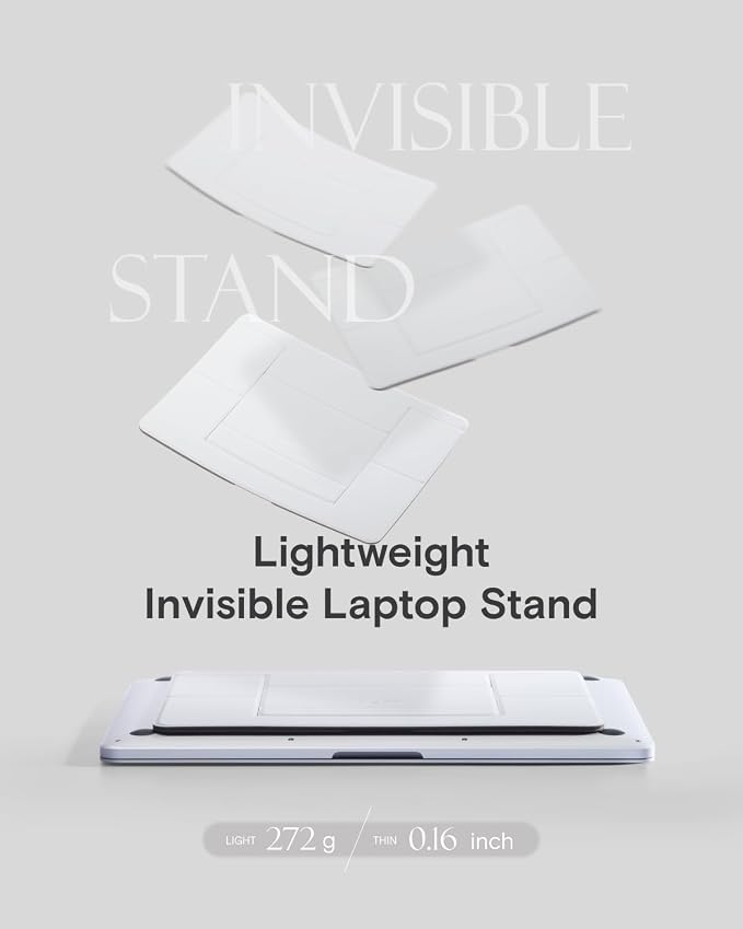 MOFT Invisible Laptop Stand for Desk, Stick-Free Tablet and Computer Stand with Dual-Angle, Foldable&Portable Laptop Riser Holder, Fits 13"+ Tablets & 15"+ Laptops, Misty Cove (Non-Adhesive Version) - Image 2
