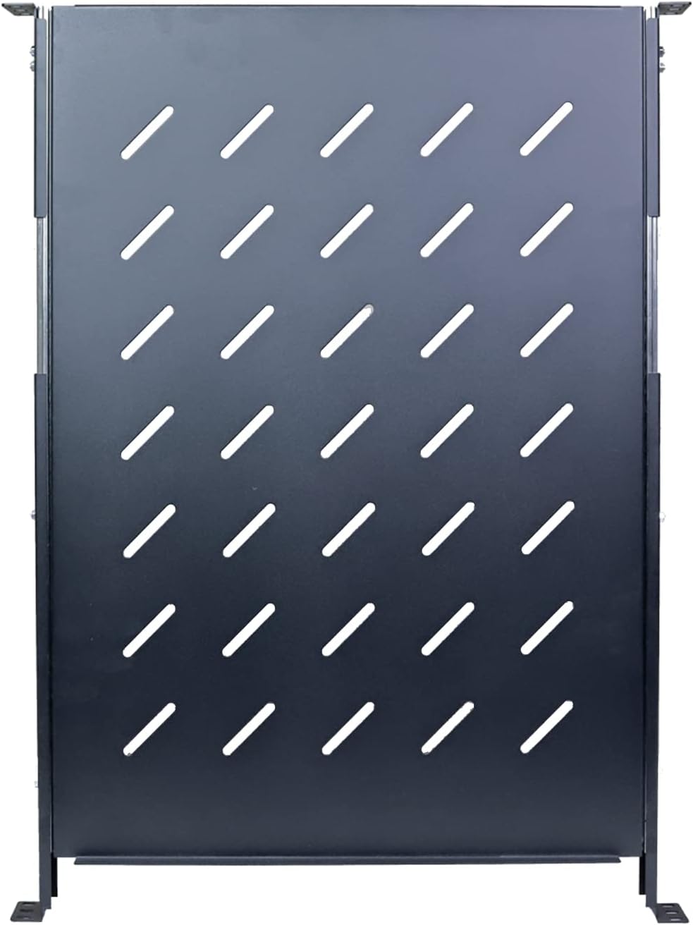 Aeons 1U 19-inch Sliding Rack Server Shelf Vented 4 Post Rack Mount 24" Shelf Adjustable Mounting Depth 24.2 – 27.4 inches, for IT Data Network Cabinet Enclosure Equipment - Image 3