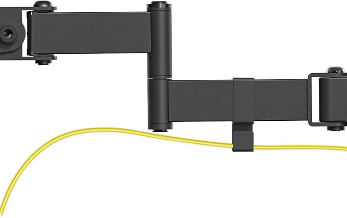 WALI Single Monitor Arm Mount for 17 to 32" Monitors, Full Motion Steel Monitor Pole Mount Bracket with Removable VESA Plate 75mm and 100mm, Vesa Mount for Outdoor, Gazebo, RVs (011ARM), Black - Image 8