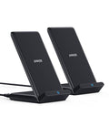 Anker 313 Qi-Certified 10W Max Wireless Charger Stand | Fast Power for iPhone 15 / 14 / 13 / 12 / 11 / X, Galaxy S23 / S22, and More (2-Pack, Micro-USB Cable, Adapter Not Included) by Unknown