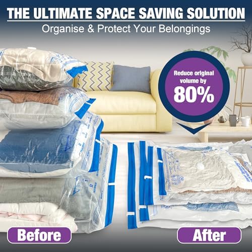 XXL Jumbo Vacuum Seal Storage Bags Extra Large for Clothing Bedding | 47''X35'', Airtight Triple Seal, Save 80% Space, Hand Pump, Work with Vacuum, Double Zip, Reusable, Easy to Use, 8 pack - Image 3