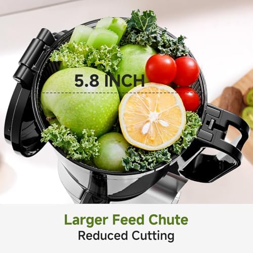 Cold Press Juicer Machine, 5.8" Wide Chute for Whole Fruits & Vegetables - Image 2