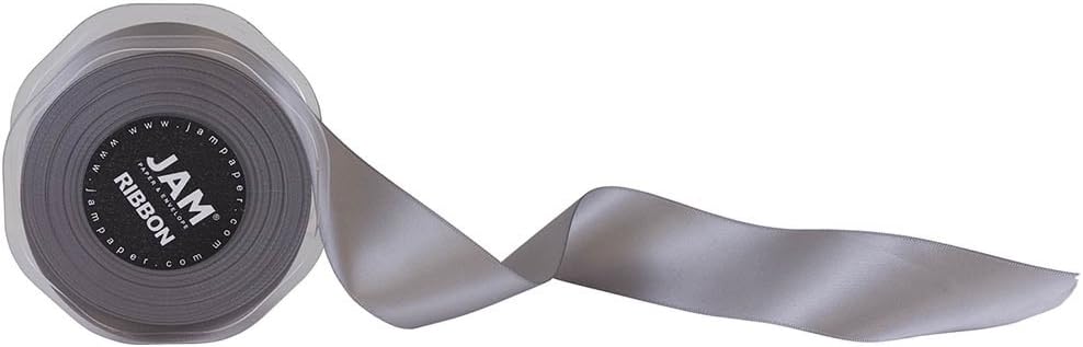 JAM PAPER Double Faced Satin Ribbon - 1 1/2 Inch Wide x 25 Yards - Silver - Sold Individually - Image 3