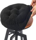 BUYUE Round Bar Stool Seat Cushion, Dia.12 Luxury Fashion Jacquard with Anti-Skid Silicone Bar Stool Cushion Padded (Black, S,1 Count) by BUYUE