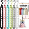 Closet Organizers and Storage,College Dorm Room Essentials Magic Hangers | 6 Pack Multifunctional Multi-Color Organizer Smart Space Saving Hangers with 9 Holes Storage Organization for Wardrobe Closet by HEYHOUSE