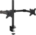 Amazon Basics Adjustable Dual Monitor Desk Mount, Supports up to 32 inch Monitors and 22 lbs per Arm, Adjustable Tension, VESA 75x75/100x100, Black by AmazonBasics