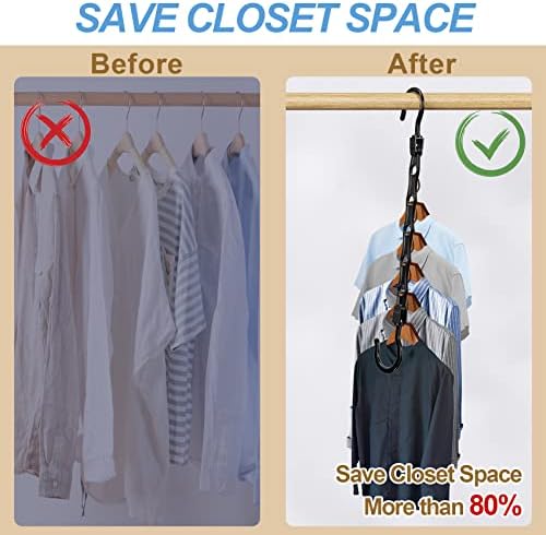 16 Pack Hangers Space Saving Magic Space Saver Smart Plastic Hangers Black | Clothes Hanger Organizer Closet Organizers and Storage for Closet Wardrobe Apartment College Dorm Room Essentials - Image 3