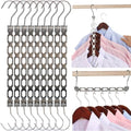Metal Space Saving Hangers for Clothes, Collapsible Hanger Organizer, 9Pack | Heavy Duty Stack Hangers, College Dorm Hangers, Closet Organization by AORAKI