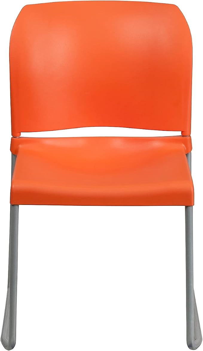 Flash Furniture Hercules Stack Chair, Orange | Sled Base, Powder Coated, Contoured, 880 LBS. Weight Capacity - Image 8