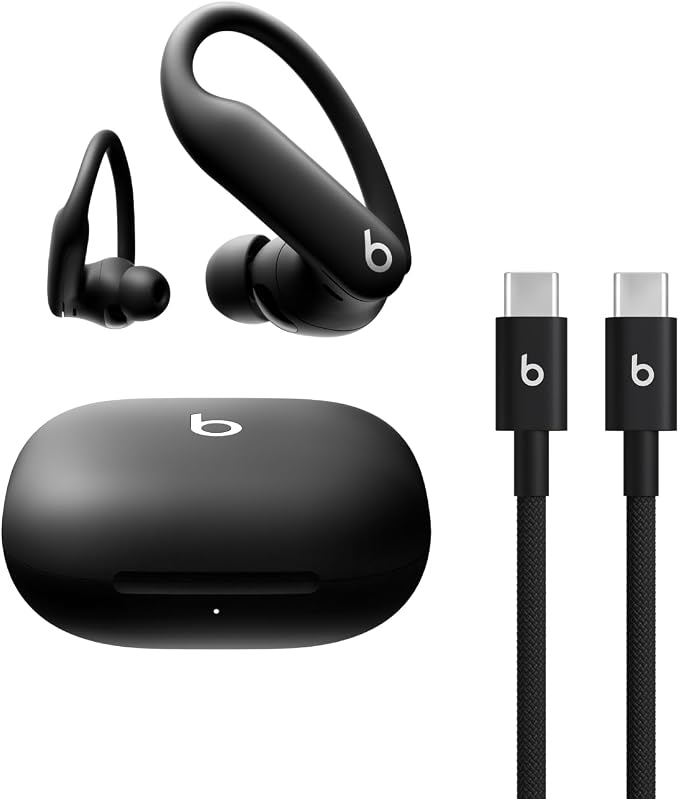 Beats Powerbeats Pro 2 - Wireless Bluetooth Earbuds with USB-C Charging Cables (1.5 m) - Jet Black by Beats