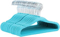 Amazon Basics Kids Space Saving Velvet Non-Slip Clothes Hangers with Shoulder Notches for Infant and Toddler, 11.6", Blue, 50-Pack by AmazonBasics
