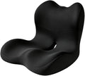 X Large Memory Foam Seat Cushion Lumbar Support Pillow for Sciatica & Tailbone Pressure Relief Coccyx Pad for Office Chair, Car,Wheelchair,Home,Office-Black by Karmadrenix