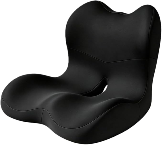 X Large Memory Foam Seat Cushion Lumbar Support Pillow for Sciatica & Tailbone Pressure Relief Coccyx Pad for Office Chair, Car,Wheelchair,Home,Office-Black by Karmadrenix