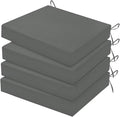 HARBOREST Outdoor Chair Cushions Set of 4, Water Resistant Patio Chair Cushions with Ties, Square Corner Outdoor Seat Cushions for Patio Furniture, 18.5"x16"x3", Dark Grey by HARBOREST