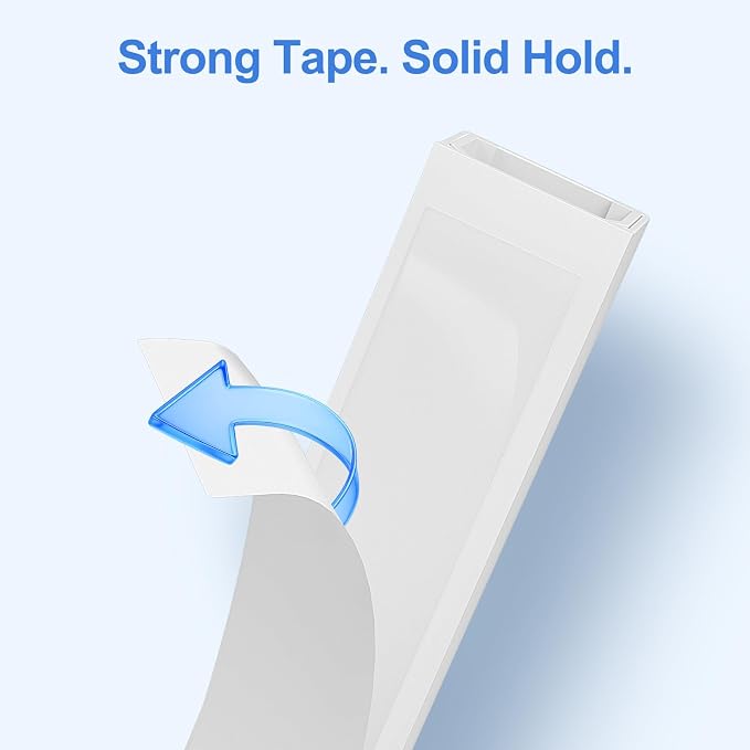 Yecaye Cord Covers for Wires on Wall, 113in, W0.95in H0.55in, White | TV Cord Hider, Medium Cord Organizer for 2-3 Wires, Cable Management Kit, Easy Install - Image 4