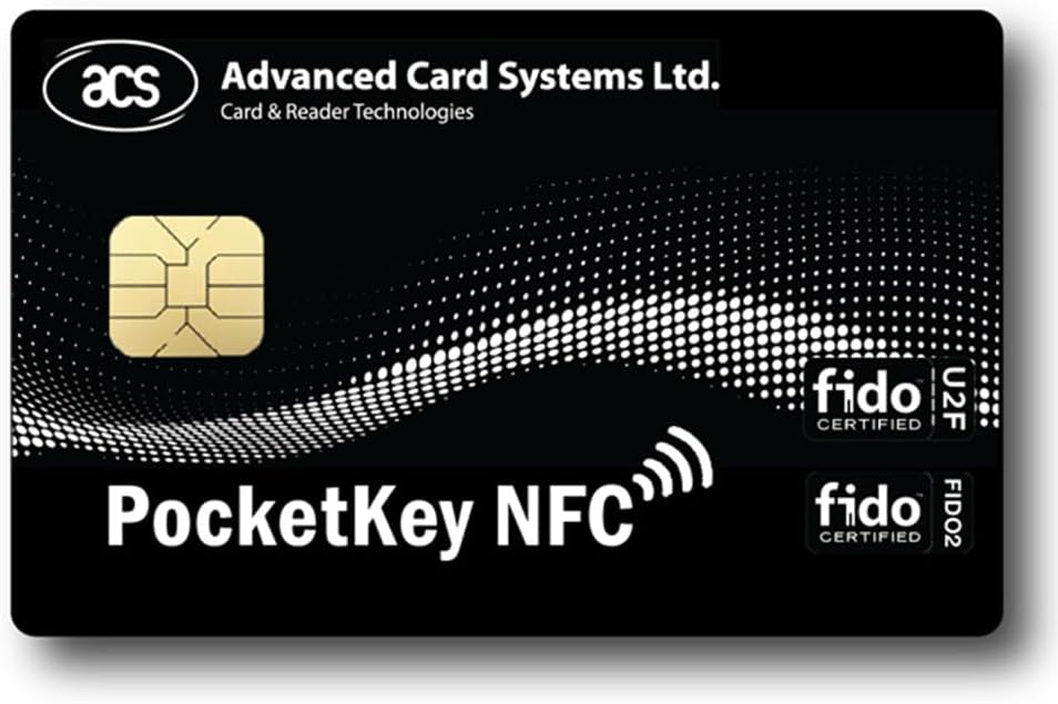 ACS Pocketkey+ FIDO2 Security Key NFC Card (FIDO, FIDO2, U2F), NFC (NFC) by GEENFC