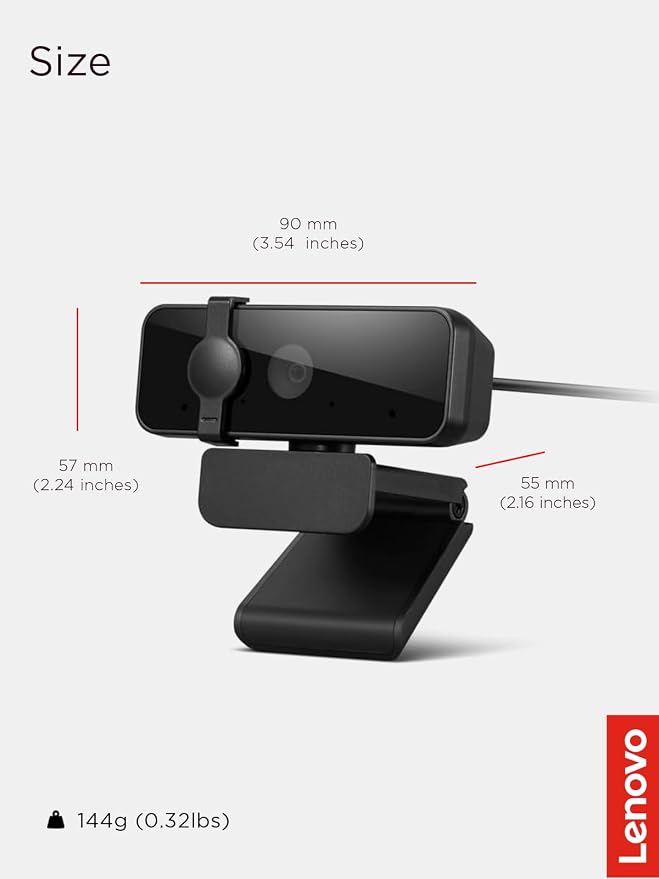Lenovo 310 FHD Webcam, 1080p, FHD Resolution @30 FPS, Plug-and Play USB Connectivity, 1.8M Cable, 2 Integrated Microphones, External Privacy Shutter, Black - Image 10