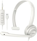 NUBWO HW02 USB Headset with Microphone Noise Cancelling & in-line Control | Ultra Comfort Computer Headset for Laptop pc, On-Ear Wired Office Call Center Headphone for Boom Skype Webinars (White) by NUBWO