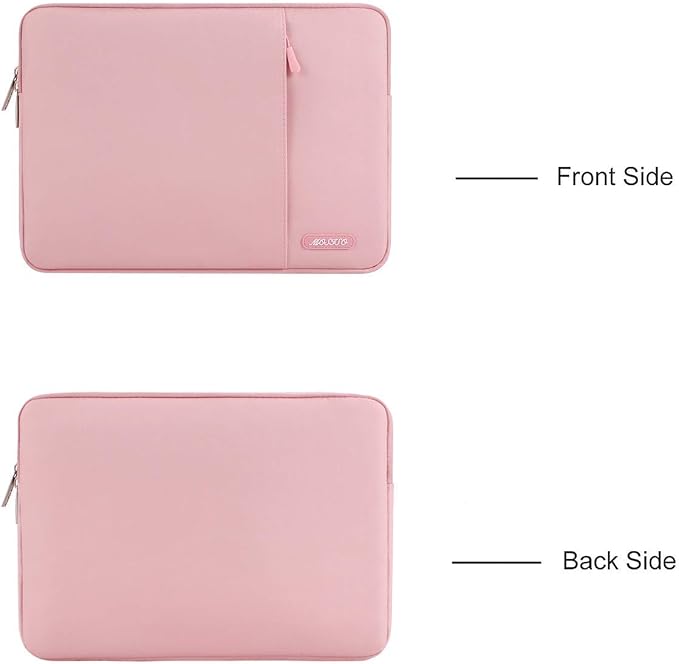 MOSISO Laptop Case 16 inch, 15-15.6 inch Laptop Sleeve Bag with Pocket | Compatible with MacBook Pro 16 M5 M4 M3 M2 M1, HP Acer Dell Lenovo ASUS, Polyester Vertical Computer Bag, Pink - Image 2