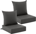 Outdoor Cushions for Patio Furniture, Outdoor Seat Cushion Set 24 x 24 x 5.75 in, Waterproof & Fade Resistant Outdoor Chair Cushions, Patio Cushion with Removable Cover, Set of 2, Dark Grey by Zonamat