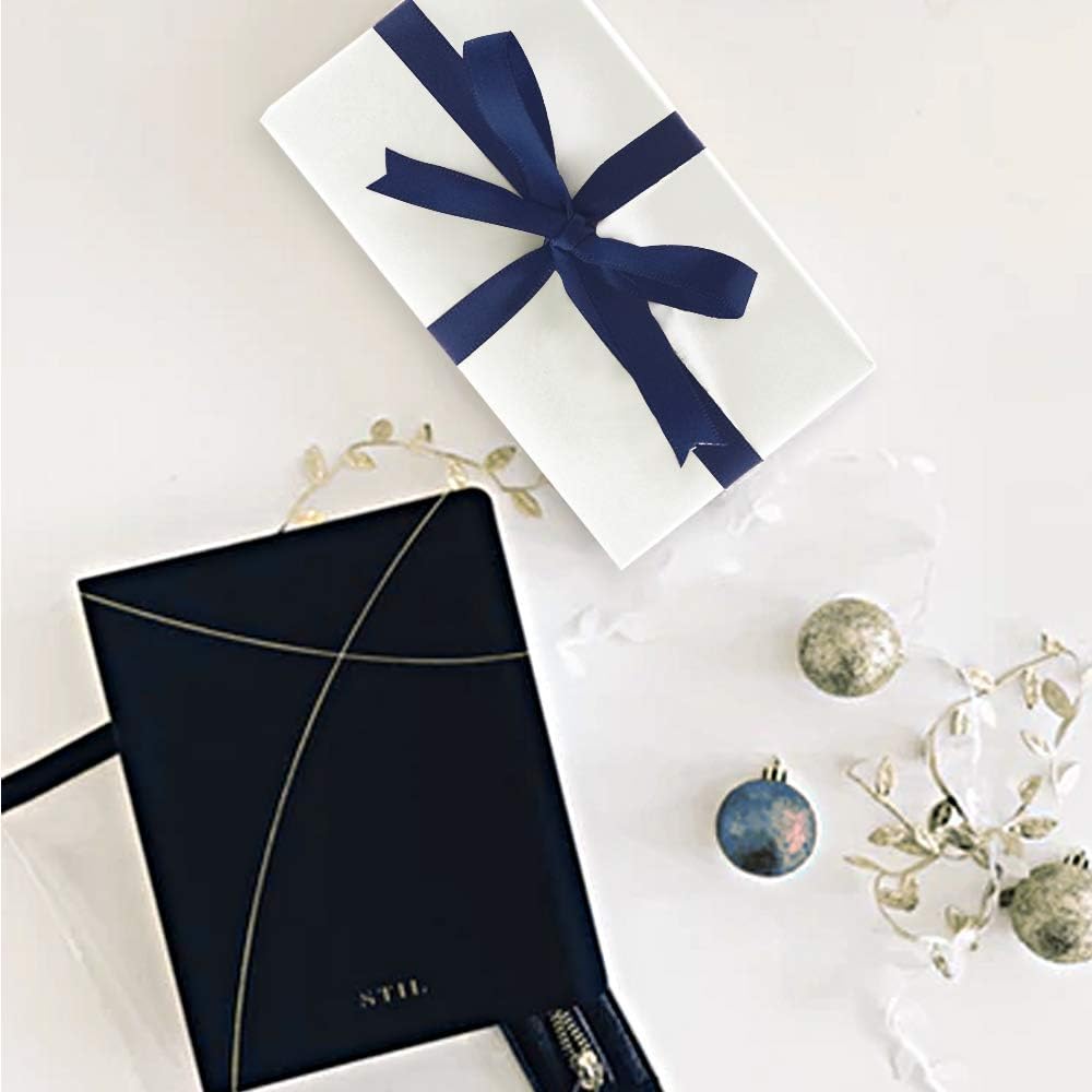 JAM PAPER Double Faced Satin Ribbon - 3/8 Inch Wide x 25 Yards - Navy Blue - Sold Individually - Image 6