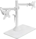 VIVO Dual Monitor Desk Stand for 13 to 32 inch Screens, STAND-V002FGW | Articulating, Freestanding Adjustable Monitor Arm, White with Glass Base, Computer Stand for 2 Monitors, Holds 22 lbs Each by Unknown