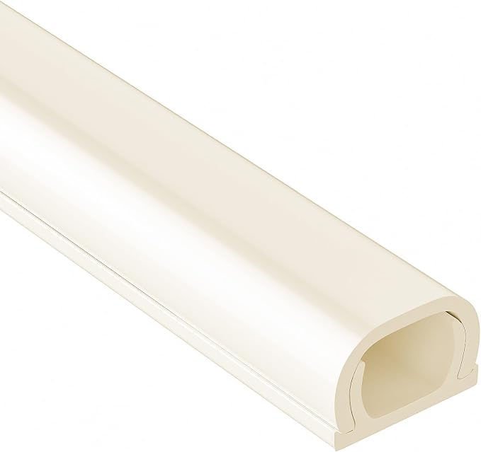 Yecaye 128in Mini Cord Hider, On-Wall Cord Cover, W0.5in H0.31in, Beige | Small Cord Covers for Wires on wall, Cable Management Hider for Single Wire by Yecaye