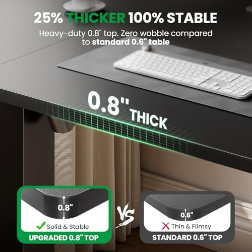 Electric Standing Desk Adjustable - 55 x 24 Inch Sit Stand up Desk with 0.8 Inch Thick Tabletop - Adjustable Height Table with 3 Memory Preset, Cable Management for Home Office - Image 2