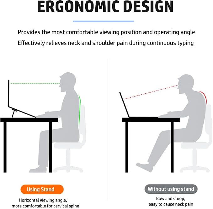 2PCS Zinc Alloy Mini Foldable Laptop Stand, Portable Computer Keyboard Riser with 2 Adjustable Angles, Self-Adhesive Invisible Notebook Stand and Keyboard Lift for Desk (Black) - Image 7